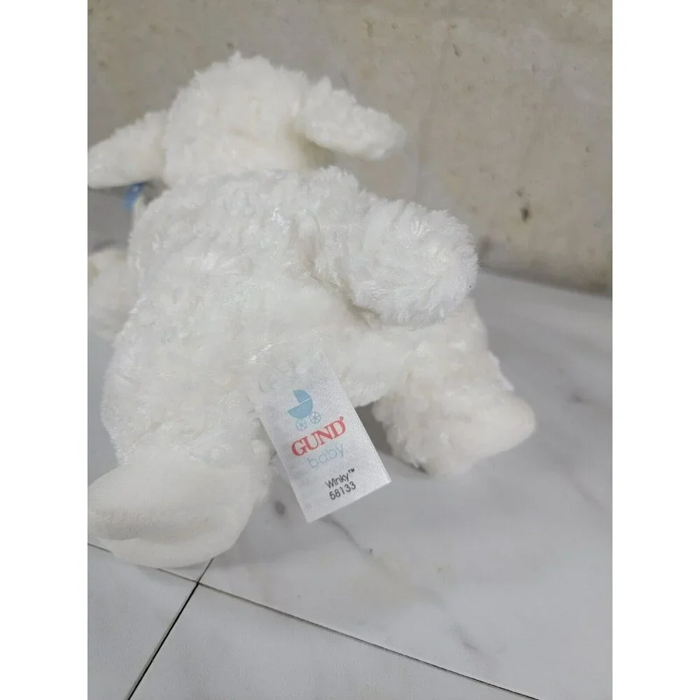 Baby Gund WINKY Lamb Sheep White Stuffed Plush Animal Toy Rattle #58133 8” Lovey